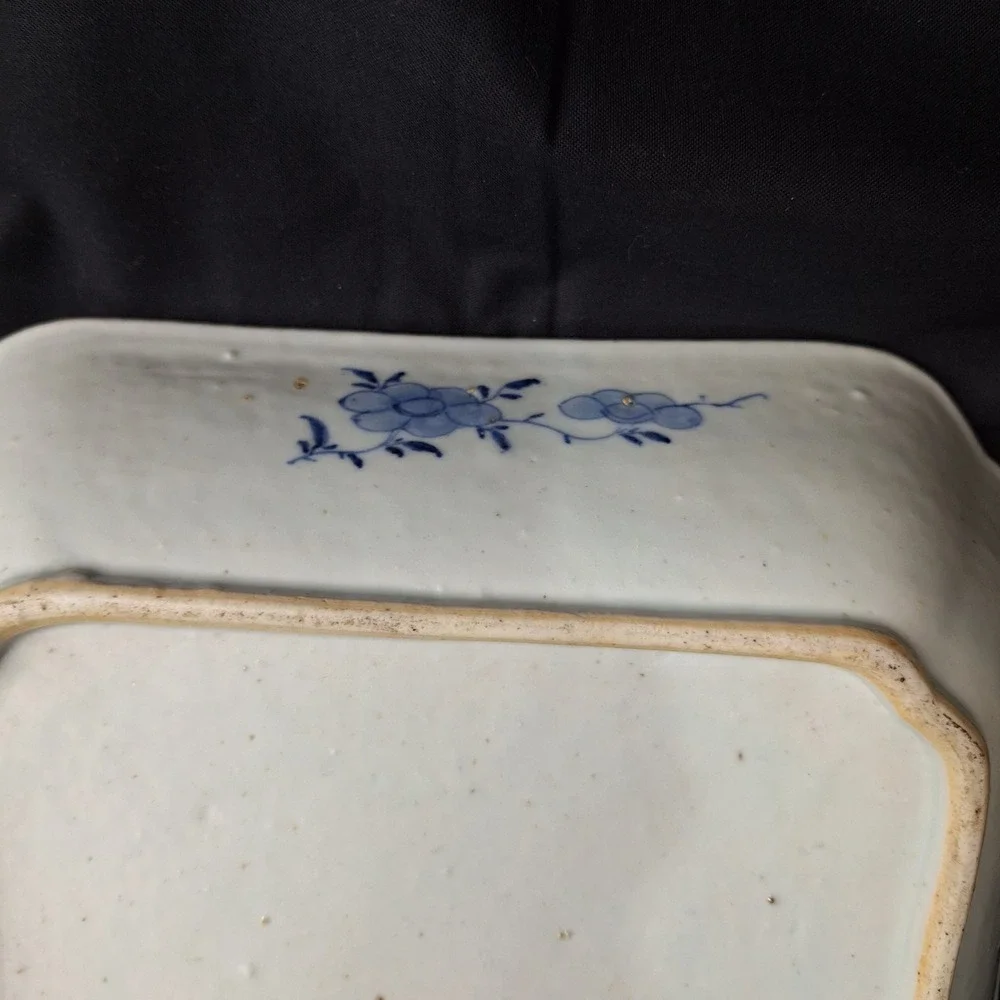 Antique 19th Century Chinese Export‎ Nanking Porcelain Vegetable Dish Scalloped